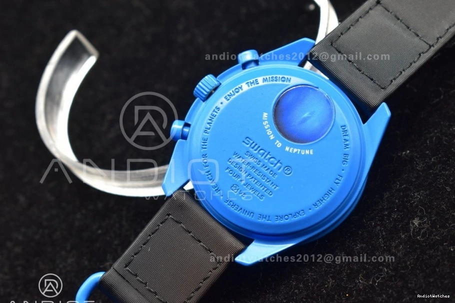 Mission Quartz 1179 on StreetReady Omega Nylon Strap Swatch Moonwatch x to Neptune Bioceramic 0926
